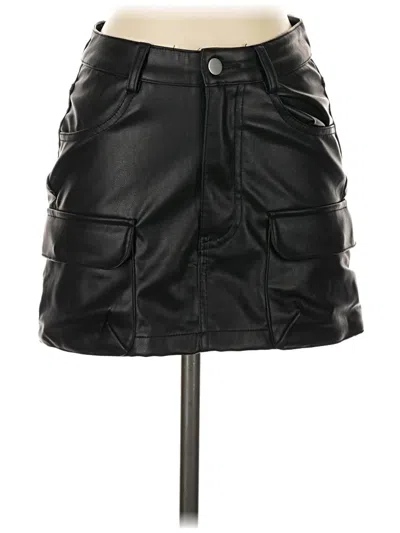 Pre-owned Altar'd State Faux Leather Skirt In Black