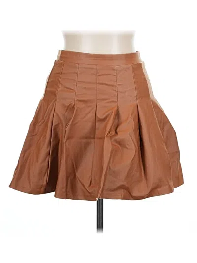 Pre-owned Altar'd State Faux Leather Skirt In Brown