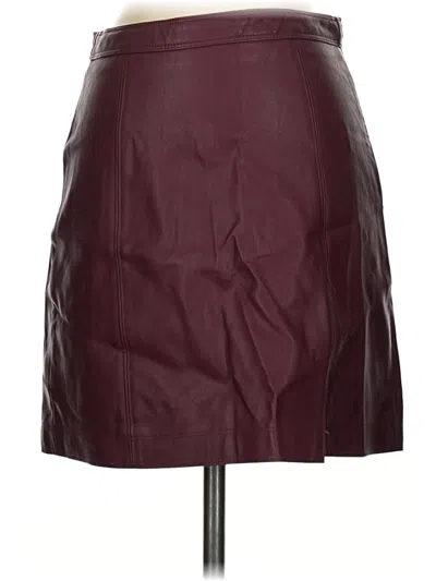 Pre-owned Altar'd State Faux Leather Skirt In Burgundy