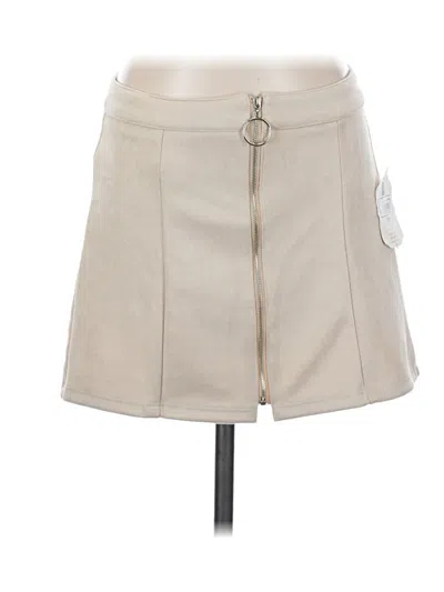 Altar'd State Faux Leather Skirt In Neutral