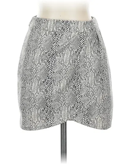 Pre-owned Altar'd State Faux Leather Skirt In Silver