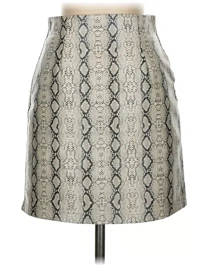 Pre-owned Altar'd State Faux Leather Skirt In Silver