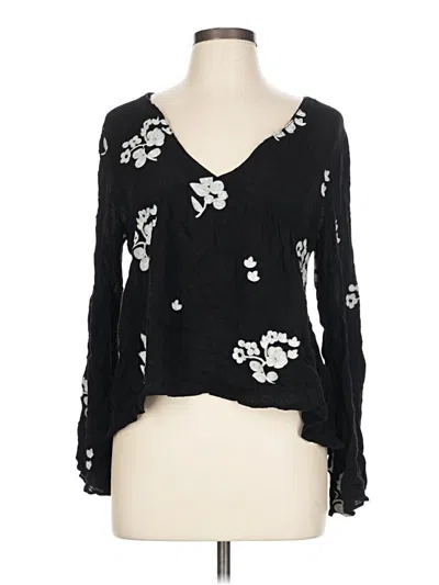 Pre-owned Altar'd State Long Sleeve Blouse In Black