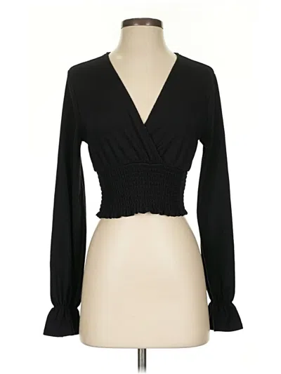 Pre-owned Altar'd State Long Sleeve Blouse In Black