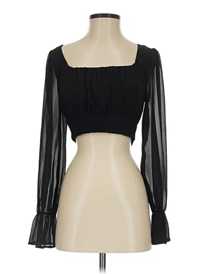 Pre-owned Altar'd State Long Sleeve Blouse In Black