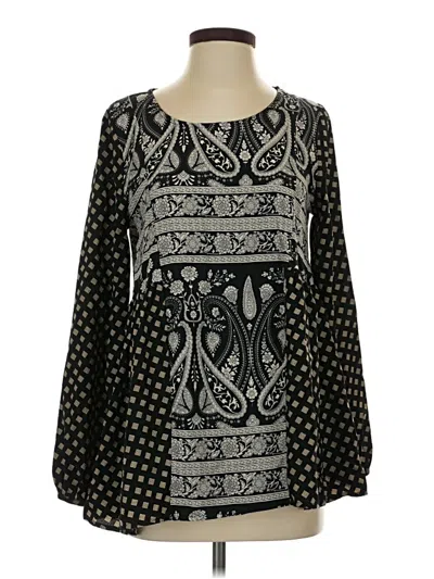 Pre-owned Altar'd State Long Sleeve Blouse In Black
