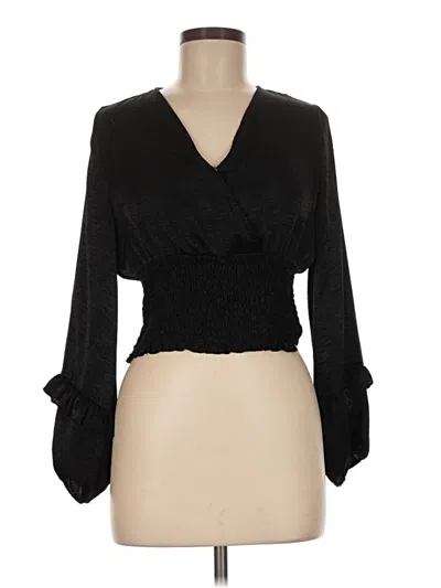 Pre-owned Altar'd State Long Sleeve Blouse In Black