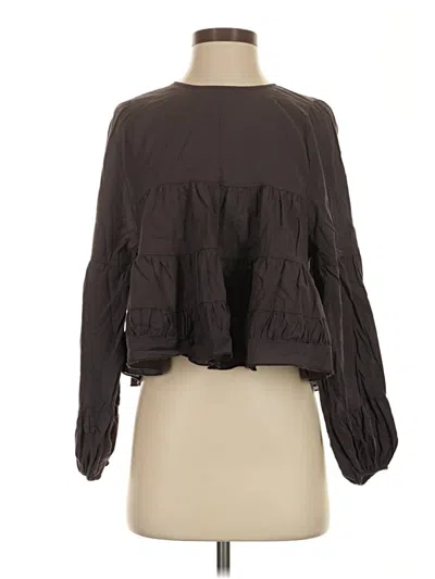 Pre-owned Altar'd State Long Sleeve Blouse In Black