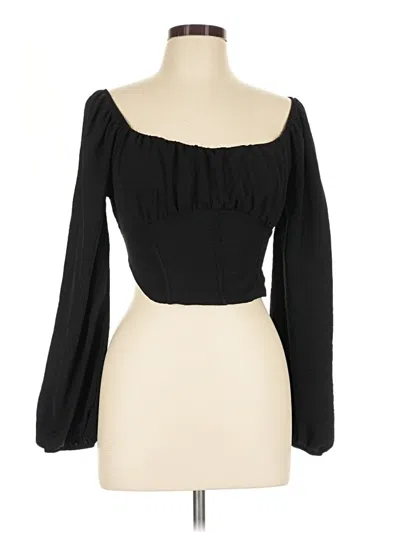 Pre-owned Altar'd State Long Sleeve Blouse In Black