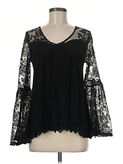 Pre-owned Altar'd State Long Sleeve Blouse In Black