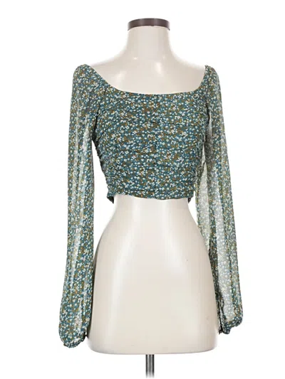 Pre-owned Altar'd State Long Sleeve Blouse In Blue