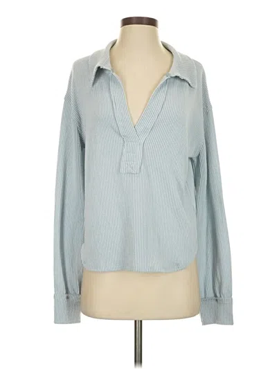 Pre-owned Altar'd State Long Sleeve Blouse In Blue