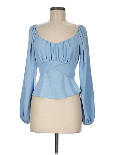 Pre-owned Altar'd State Long Sleeve Blouse In Blue