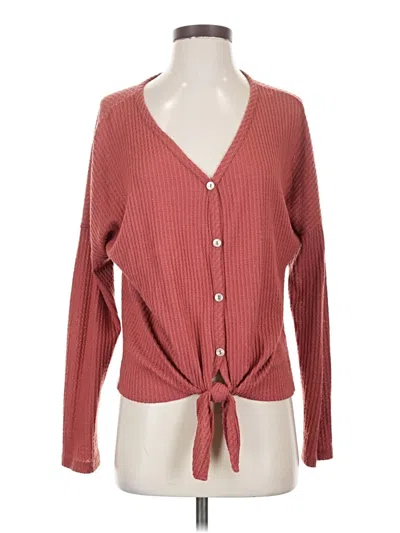 Pre-owned Altar'd State Long Sleeve Blouse In Burgundy