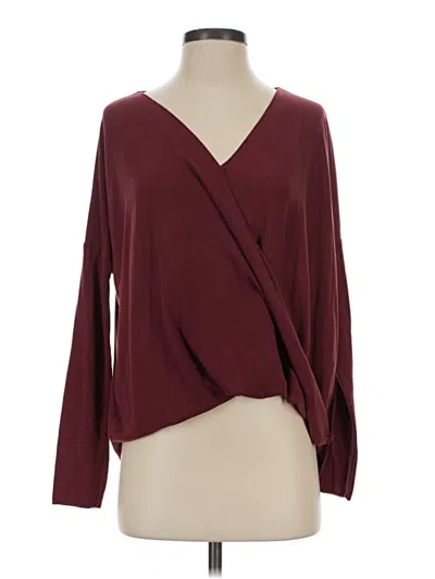 Pre-owned Altar'd State Long Sleeve Blouse In Burgundy
