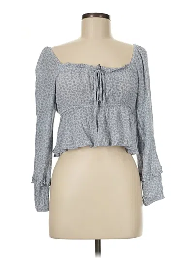 Pre-owned Altar'd State Long Sleeve Blouse In Gray