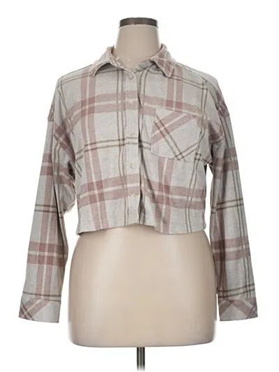 Pre-owned Altar'd State Long Sleeve Blouse In Gray