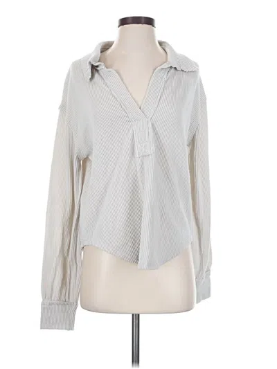 Pre-owned Altar'd State Long Sleeve Blouse In Gray