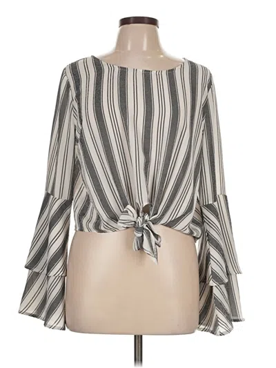 Pre-owned Altar'd State Long Sleeve Blouse In Gray