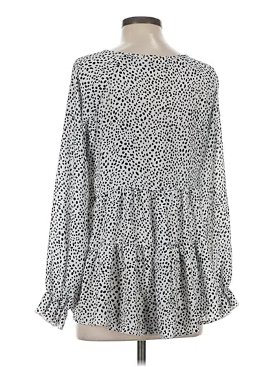 Pre-owned Altar'd State Long Sleeve Blouse In Gray