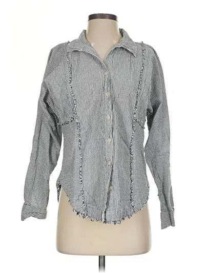 Pre-owned Altar'd State Long Sleeve Blouse In Gray