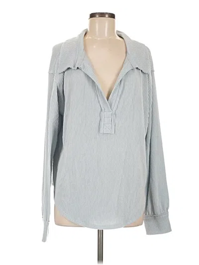 Pre-owned Altar'd State Long Sleeve Blouse In Gray