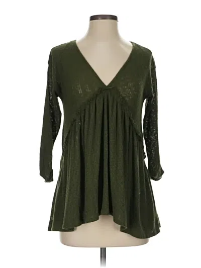 Pre-owned Altar'd State Long Sleeve Blouse In Green
