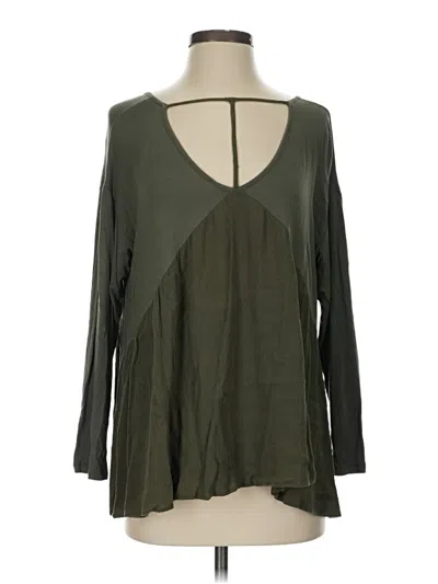 Pre-owned Altar'd State Long Sleeve Blouse In Green