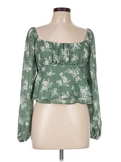 Pre-owned Altar'd State Long Sleeve Blouse In Green