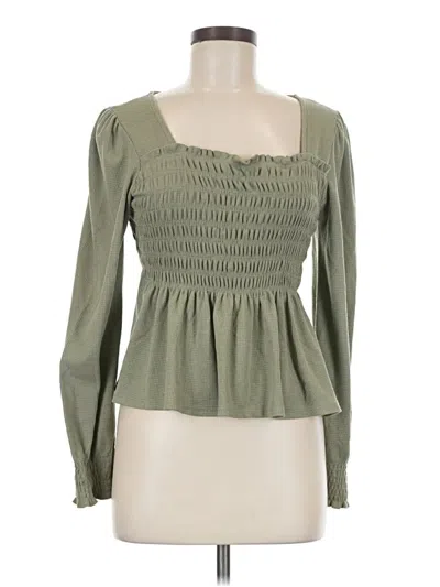 Pre-owned Altar'd State Long Sleeve Blouse In Green