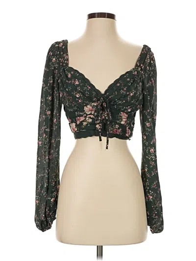 Pre-owned Altar'd State Long Sleeve Blouse In Green