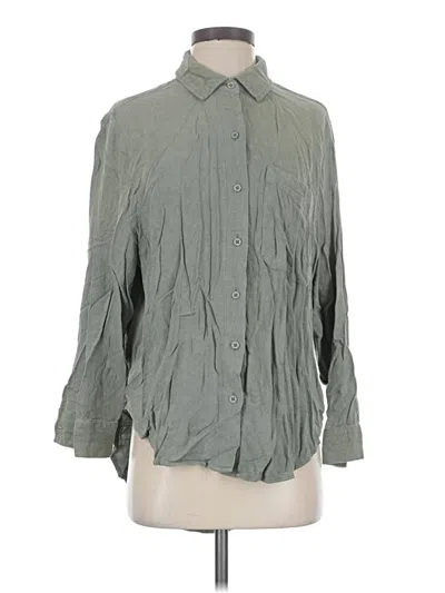 Pre-owned Altar'd State Long Sleeve Blouse In Green