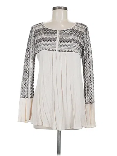 Pre-owned Altar'd State Long Sleeve Blouse In Ivory