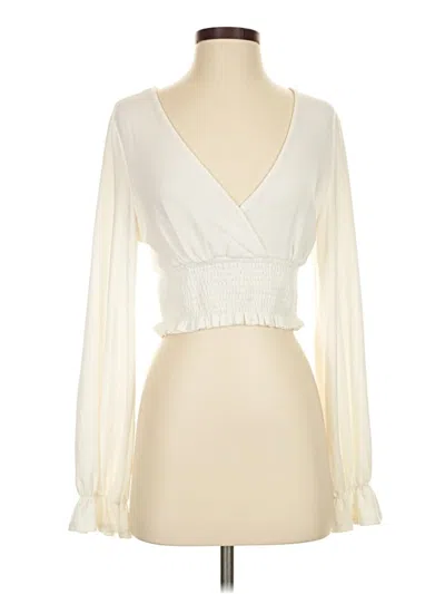 Pre-owned Altar'd State Long Sleeve Blouse In Ivory