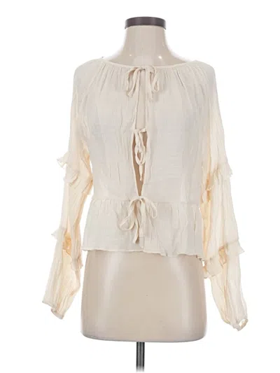 Pre-owned Altar'd State Long Sleeve Blouse In Ivory