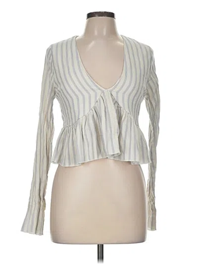Pre-owned Altar'd State Long Sleeve Blouse In Ivory