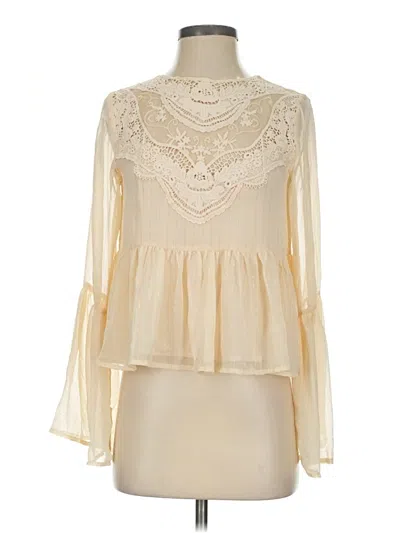 Pre-owned Altar'd State Long Sleeve Blouse In Ivory