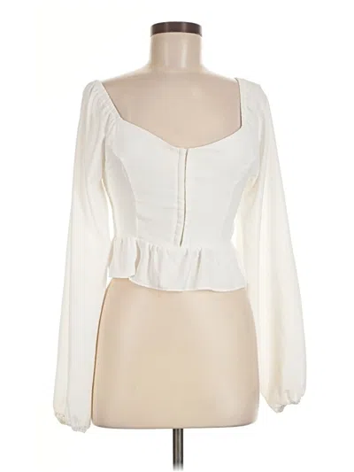 Pre-owned Altar'd State Long Sleeve Blouse In Ivory