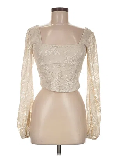 Pre-owned Altar'd State Long Sleeve Blouse In Ivory