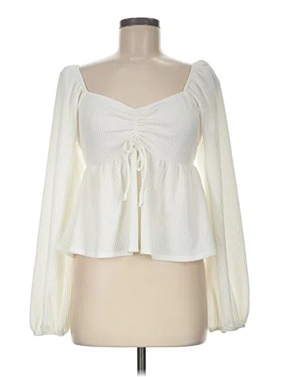 Pre-owned Altar'd State Long Sleeve Blouse In Ivory