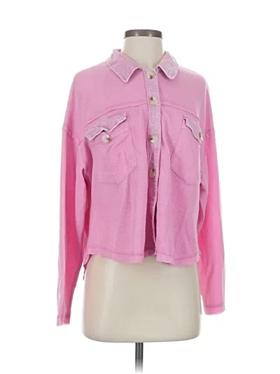 Pre-owned Altar'd State Long Sleeve Blouse In Pink