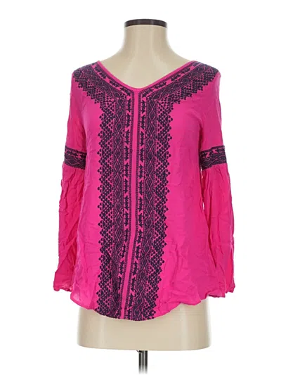 Pre-owned Altar'd State Long Sleeve Blouse In Pink