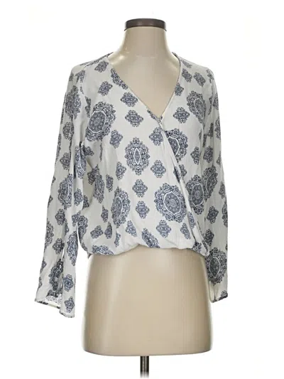 Pre-owned Altar'd State Long Sleeve Blouse In Silver