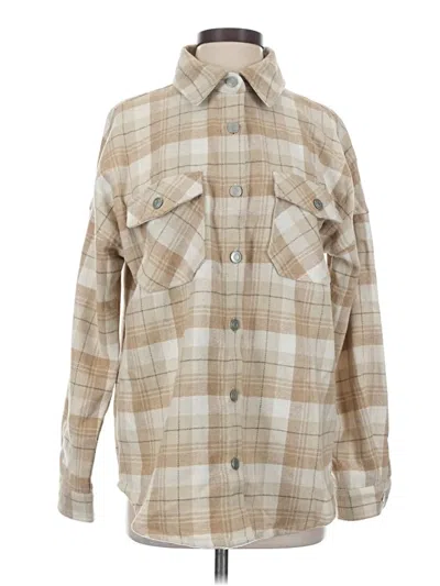 Pre-owned Altar'd State Long Sleeve Blouse In Tan