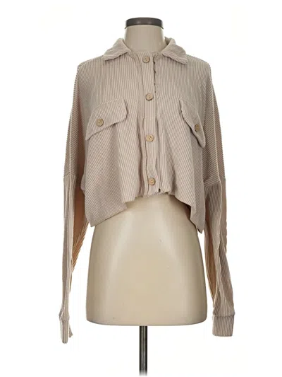 Pre-owned Altar'd State Long Sleeve Blouse In Tan