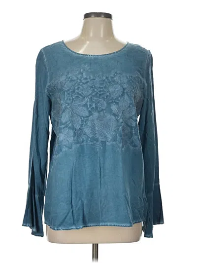 Pre-owned Altar'd State Long Sleeve Blouse In Teal