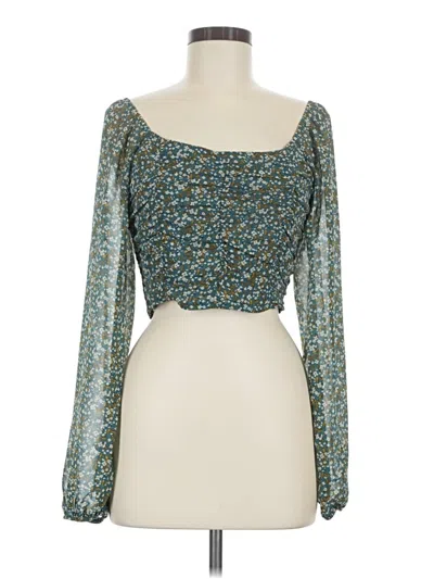 Pre-owned Altar'd State Long Sleeve Blouse In Teal