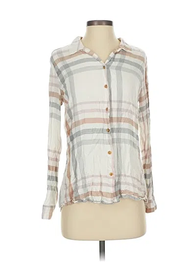 Pre-owned Altar'd State Long Sleeve Blouse In White