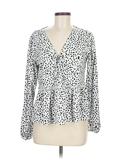 Pre-owned Altar'd State Long Sleeve Blouse In White