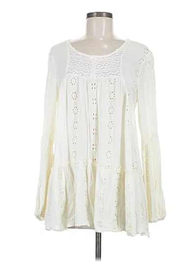 Pre-owned Altar'd State Long Sleeve Blouse In White